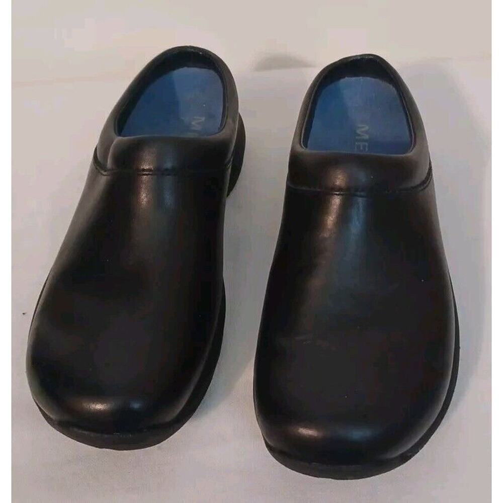 Merrell Jungle Primo Moc Black Mules Womens Size 6.5 Leather Slip On Clog Shoes